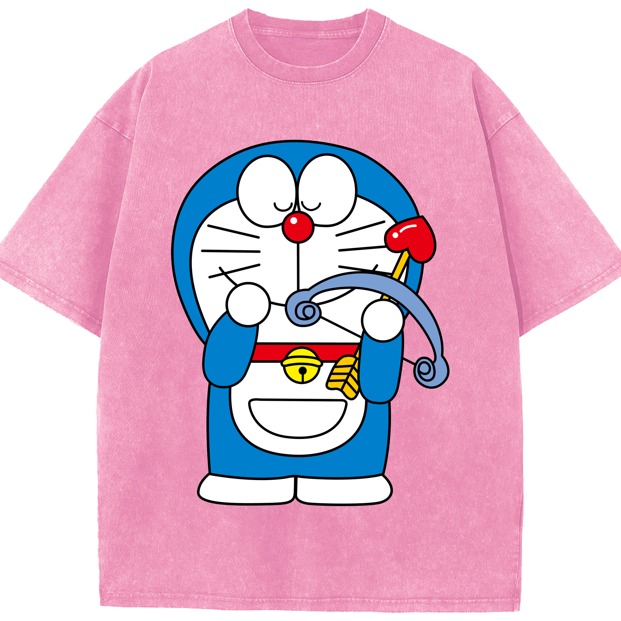 （画像用） ドラえもん Doraemon 綿100% ヴィンテージ風 半袖Tシャツ（フロントプリント）
